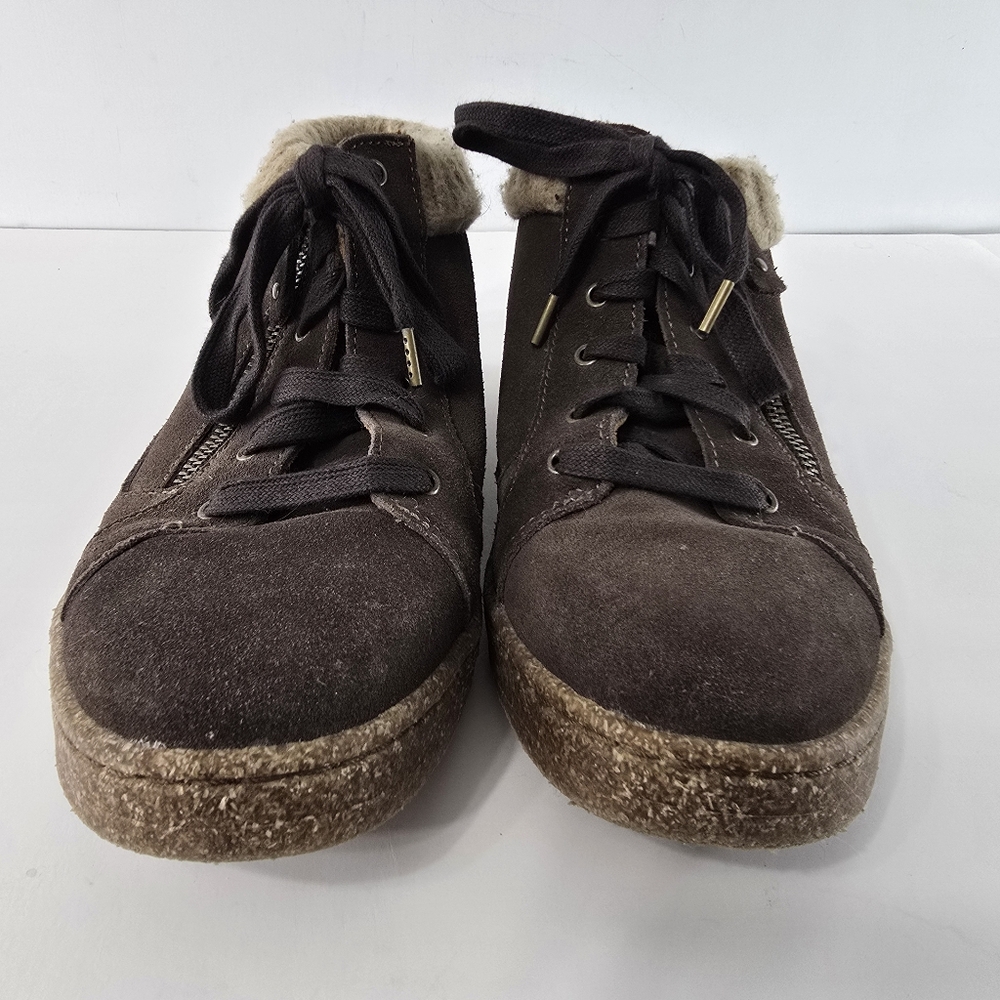 Aetrex Bonnie Arch Support Suede Ankle Sneaker Lace Up Boot Booties Size 8.5 - Picture 4 of 13